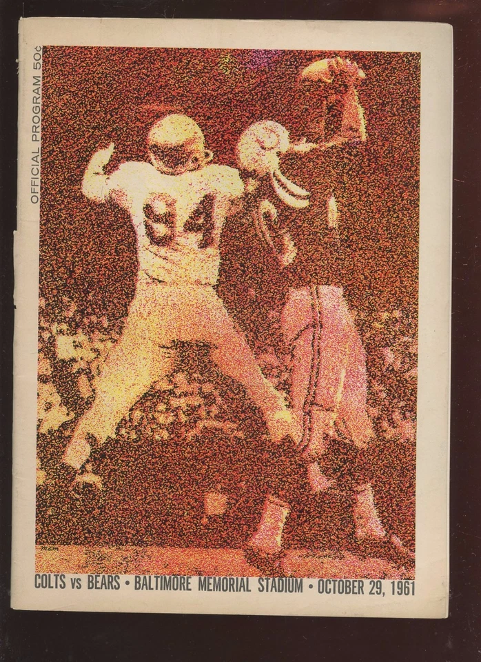 October 29 1961 NFL Football Program Chicago Bears at Baltimore Colts EX+ - Image 1 of 1