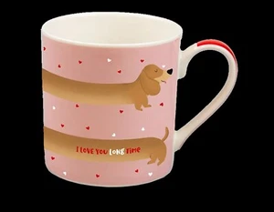 Sausage Dog Print Mug Valentine's Cute Gift Present for Dog Lovers Romantic - Picture 1 of 5