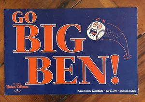 Baseball 2001 11x17 RALLY SIGN SAN DIEGO PADRES Ben Davis Poster “Go Big Ben!” - Picture 1 of 9