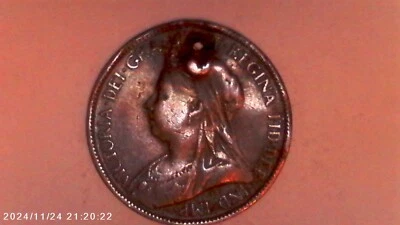1896 UK Half Penny Coin Damaged BT55 - Image 1 of 2