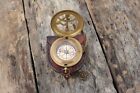 sundial compass with chain & leather Box nautical gift compass Set of 20 Unit