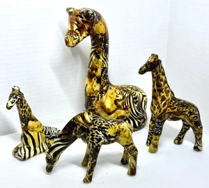 Colección de 4 estatuillas de jirafa de porcelana La Vie en retazos de safari africano - Imagen 1 de 18