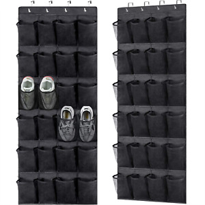 2 Pack Over the Door Shoe Organizers,Hanging Shoe Holder with 24 Durable Large T