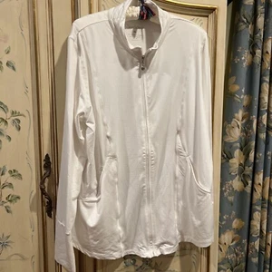 San Soleil White Zip Jacket XL UPF 50 - Picture 1 of 6