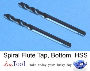 2 PC of 3-48 UNC Spiral Flute Tap Bottom GH2 Limit 2 Flute HSS Uncoated #3-48 - Picture 1 of 7