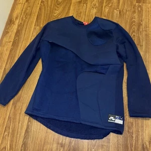 NIKE AIR CREW SWEATSHIRT 830649 429 NAVY HYPERMESH size L - Picture 1 of 9