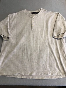 Faded Glory Shirt Mens XXL Oatmeal Knit Henley Everyday Tee - Picture 1 of 4