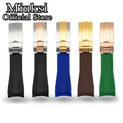 Cinturino orologio Miuksi 20mm estremità curva con fibbia in acciaio inox - Immagine 1 di 4