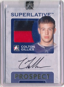 2007-08 ITG Superlative Prospect Gold COLTON GILLIES Auto Patch RC Rare SP /10