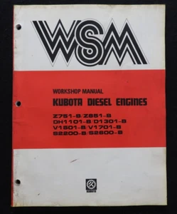 KUBOTA Z751-B Z851-B DH1101 D1301 V1501 V1701 S2200 S2600 ENGINE REPAIR MANUAL - Picture 1 of 6