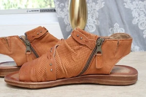 Miz Mooz - Leather Side- Zip Sandals - Francy - Brown - 40 - Picture 1 of 9