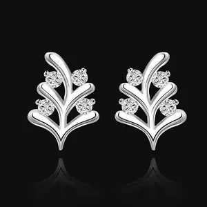 Leaf sterling silver stud earrings-SALE CLEARANCE - Picture 1 of 1