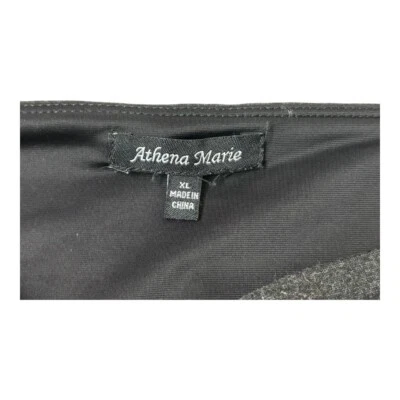 Pantalones informales delanteros planos XL Athena Marie gris rayón Foto 1 de 2