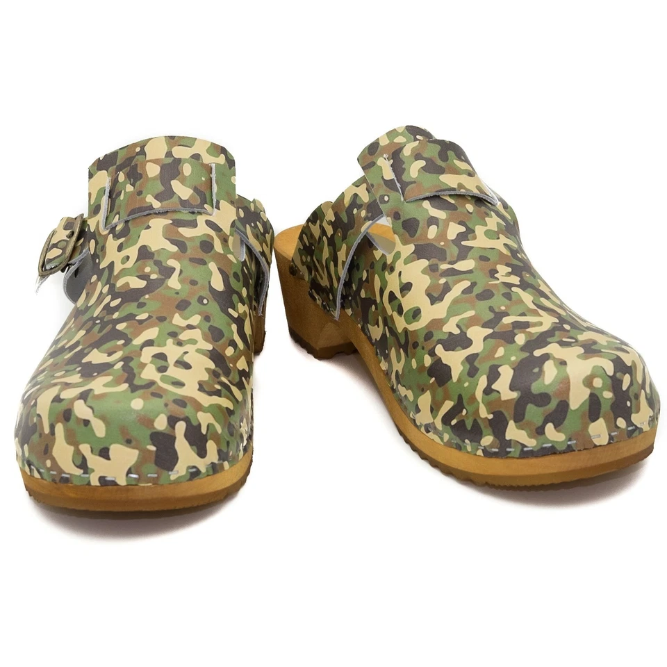 CLOGERS Holzclogs Herren "Militär" Holzschuhe Clogs Pantoletten Sandalen 40-46 - Bild 1 von 1