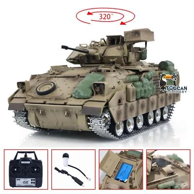 TD 1/16 RC Military M2A2 Bradley Tank Metal Tracks Wheels Infrared Barrel Recoil - Image 1 of 4