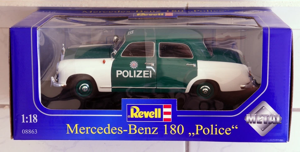 RARO REVELL Diecast 1/18 Mercedes-Benz 180 Police NUEVO EN CAJA (código: 08863) Foto 1 de 3