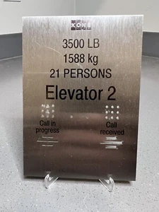Kone Elevator Car Capacity Phone Stainless Car Panel Plate 3500 - Picture 1 of 4