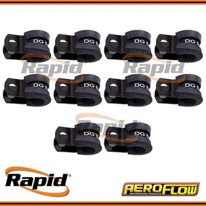 Aeroflow AF158-04BLK - 10 Pack Black Cushioned P-Clamps 1/4" (6.3mm) - Picture 1 of 3