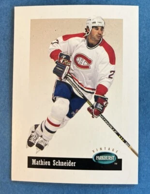 1994/95 VINTAGE PARKHURST #V32 MATHIEU SCHNEIDER  MONTREAL CANADIENS NHL - Image 1 of 2