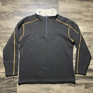 KUHL Europa 1/4 Zip Alfpaca Jacke Herren XL anthrazit gold Performance Fleece - Bild 1 von 13