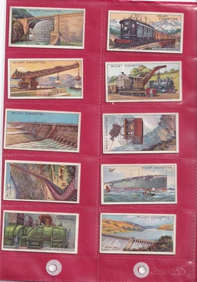 WILLS - ENGINEERING WONDERS -  ISSUED 1927 - 10 CARDS - HIGH NUMBERS - Image 1 of 2