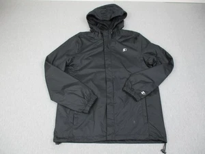 Starter Jacket Mens Medium Black Storm-Star Hooded Waterproof Windbreaker Coat - Picture 1 of 17