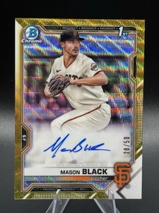 2021 Bowman Chrome Mason Black #CDA-MBL Gold Wave Auto /50 - Giants - 1° Bowman - Foto 1 di 3