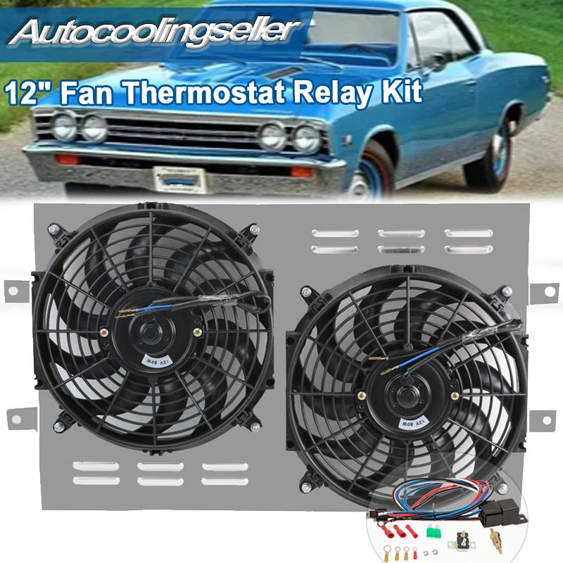 Cubierta Ventiladores Eléctricos Relé Ajuste 1963-1968 Chevy Chevelle Impala Biscayne Bel Air Foto 1 de 4