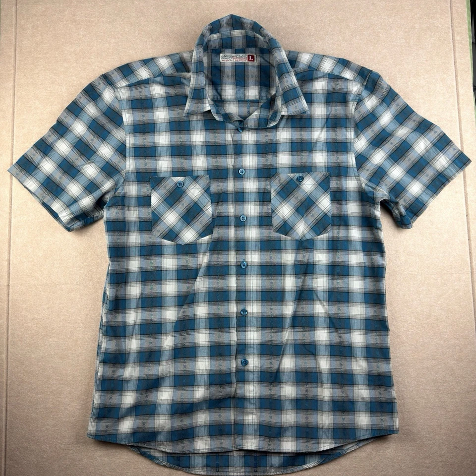 Sovereign Code Shirt Men L Surfer Blue Plaid Harrison Button Down Western Fit - Image 1 of 4