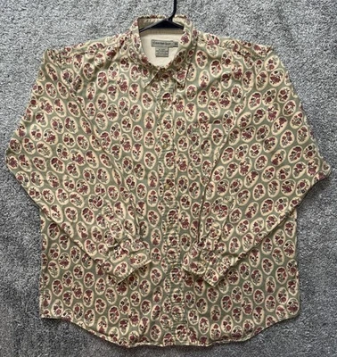 Calvin Klein Sport Men's XL Vintage Floral Button Up Shirt Long Sleeve Cotton - Image 1 of 4