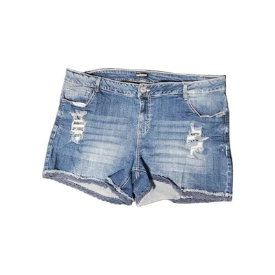 Joe Boxer 20 W Distressed Blue Denim Women’s Shorts - Image 1 of 4
