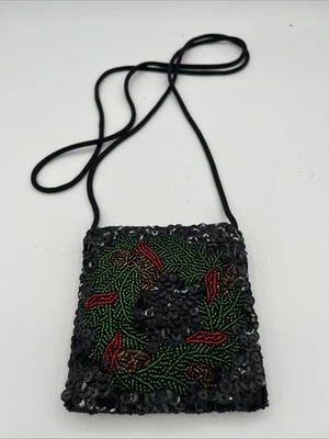 Mini bolso bandolera de lentejuelas navideñas Foto 1 de 4