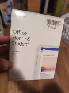 Microsoft Office Home Student 2019 Windows 10 PC/Mac Activation Card Box - NEW - Photo 1/1