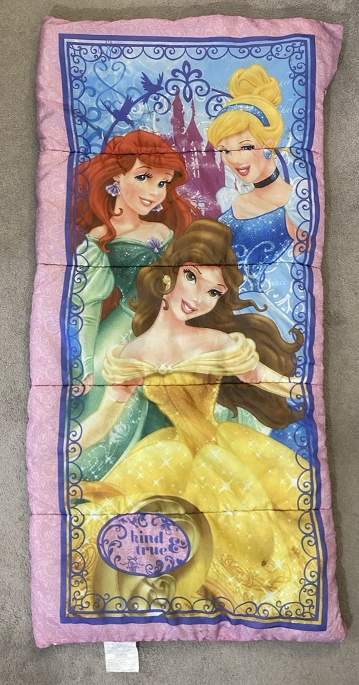 Saco de dormir princesa Disney Ariel, Bela, Cinderela acampamento dormir sobre cobertor - Imagem 1 de 4
