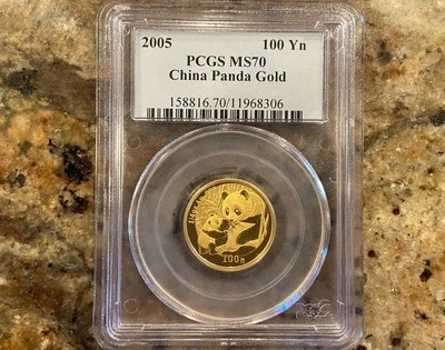 2005 1/4 oz 100 Yuan China Gold Panda Coin MS 70 - Image 1 of 2