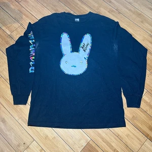 Camiseta negra manga larga Bad Bunny YHLQMDLG para hombre talla M - Imagen 1 de 7
