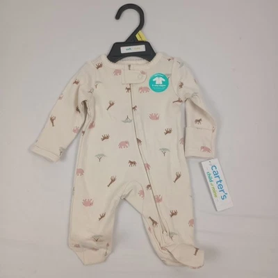 Pijama Carters Baby Animal Prematuro Dormir Nuevo Jammies Cremallera Foto 1 de 4