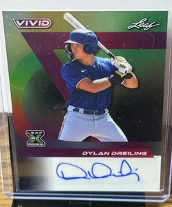 Dylan Dreiling Auto /5 – 2024 Leaf Vivid Rookie RC Rangers Prospect CWS Star - Picture 1 of 2