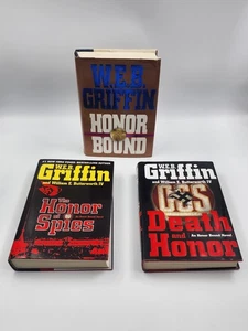W E B Griffin - Lot Of 3 - HONOR BOUND -THE HONOR OF SPIES-DEATH AND HONOR HC DJ - Picture 1 of 17