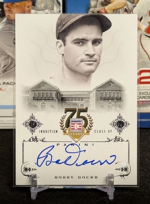 2014 Panini Hall of Fame Signatures Bobby Doerr On-Card Auto HOF Red Sox Legend - Image 1 of 2