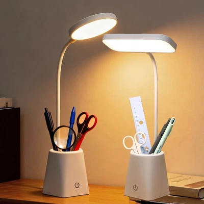 LED Schreibtischlampe Tischlampe Dimmbar Leselampe Büroleuchte Wiederaufladbar - Bild 1 von 4
