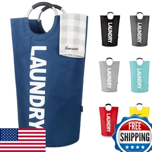 Caroeas 100L großer faltbarer Wäschekorb Korb Tasche mit gepolstertem Griff - Bild 1 von 6