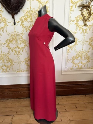 Vintage 1960s Handmade Red Column Dress With Seam Pockets Size 12/14  - Image 1 of 4