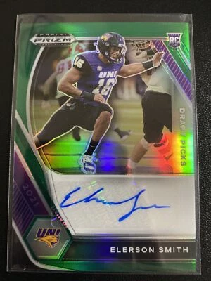 2021 Panini Prizm Elerson Smith Auto Rookie Card #DPA-ELS NY Giants RC Green - Image 1 of 2