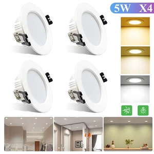 4er LED Einbaustrahler 230V Flach 5W Warmweiß Neutralweiß Kaltweiß Einbauleuchte - Bild 1 von 15