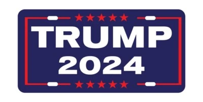 TRUMP 2024 VEHÍCULO PLÁSTICO PVC MATRÍCULA DELANTERA HECHO EN EE. UU. COCHE SUV CAMIÓN Foto 1 de 2