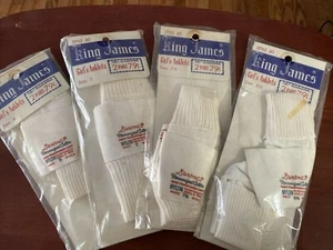 NUEVO STOCK ANTIGUO... CALCETINES TOBILLEROS KING JAMES bonito embalaje original - 4 paquetes BLANCOS! - Imagen 1 de 9