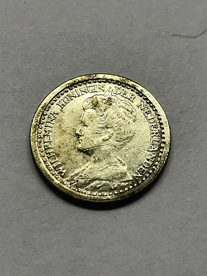 1918 Netherlands 10 Cents Silver Fine+ #11749 - Image 1 of 2