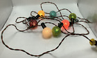 Vintage Christmas Tree String Lights 7 GE Lighted Ice Snowball Bulbs Frosted C7