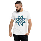T-shirt unisex Tri-Blend, wzór medytacyjny, kolor biały.